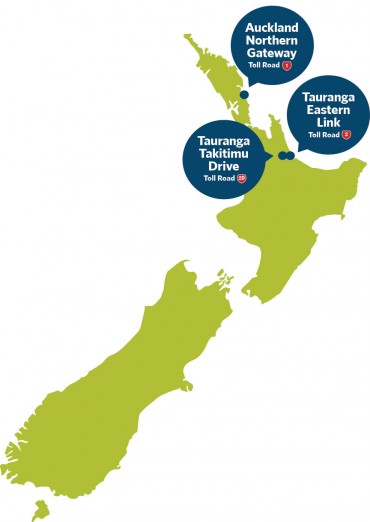 New Zealand toll road map