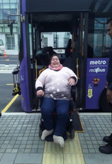 Image showing a bus stop with accessible kerb height