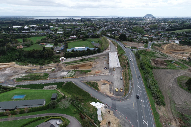 aerial view of a road construction site