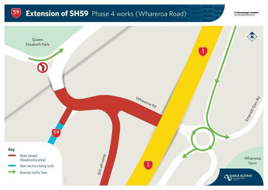 Extension of SH59 phase 4 works map.