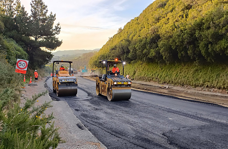 road rollers at a construction site