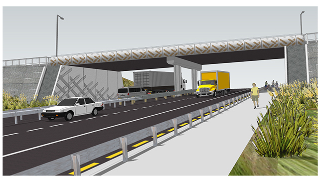 A computer generated image of the new Riselaw Road Bridge.